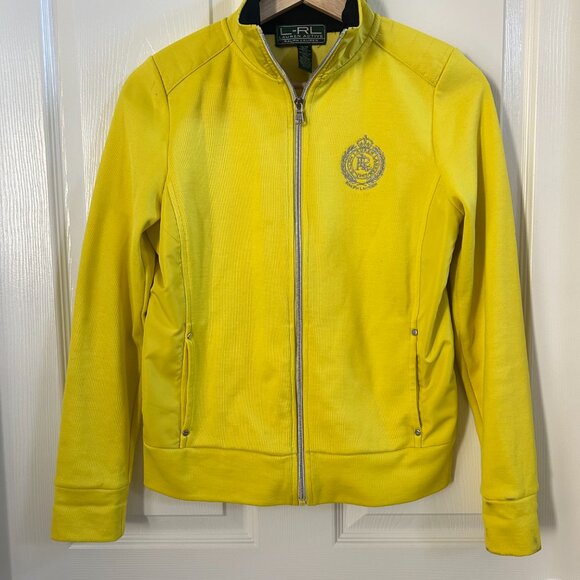 Lauren Ralph Lauren Active Ladies Yellow Zip Track Jacket Logo XS Lightweight - Picture 4 of 9